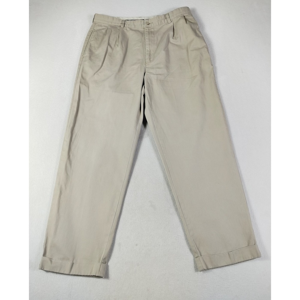 Polo Ralph‎ Lauren Chino Pants Mens 36x30 Beige Pleated Classic Fit Office